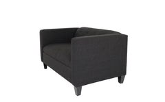 80" Black And Dark Brown Polyester Blend Loveseat