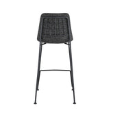 Set of Two 26" Black Steel Low Back Counter Height Bar Chairs