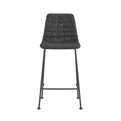 Set of Two 26" Black Steel Low Back Counter Height Bar Chairs
