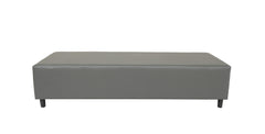 72" Gray and Black Upholstered Genuine Leather Bench