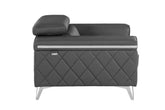 42" Silver Metallic Arm Chair