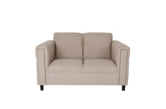 54" Deep Taupe And Black Polyester Blend Loveseat