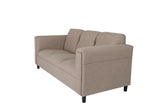72" Beige And Black Polyester Sofa