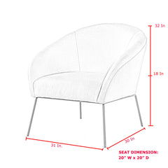 31" Navy Blue And Gold Velvet Barrel Chair