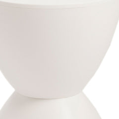 17" White Plastic Backless Bar Chair