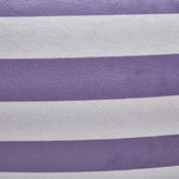 32" Purple and White Microfiber Round Striped Pouf Cover