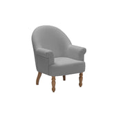 33" Gray And Brown Linen Arm Chair