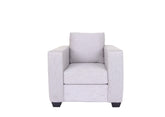 36" Gray And Dark Brown Polyester Blend Arm Chair