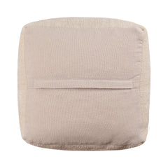 18" Ivory Chenille Cube Pouf Ottoman