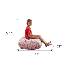 32" Pink Microfiber Round Princess Pouf Cover
