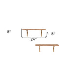 24" Two Shelves Solid Wood Wall Mounted Shelving Unit
