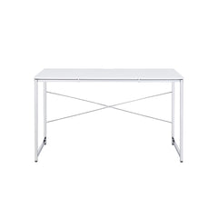 47" White and Silver Writing Desk