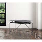 43" Gray and Black Writing Desk