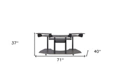 71" Black Unique Computer Desk