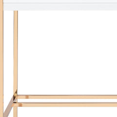 42" White and Gold Writing Desk