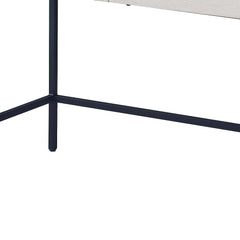 42" Natural and Black Writing Desk With Two Drawers