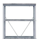 54" Gray and Silver Metal Four Tier Etagere Bookcase