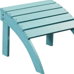 19" Blue Indoor Outdoor Footstool Ottoman