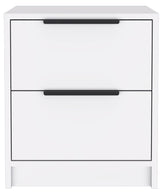 Stylish White Two Drawer Nightstand