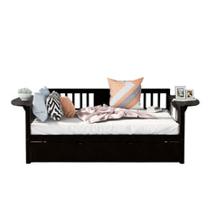 Espresso Solid and Manufactured Wood Bed with Trundle