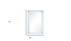 47" Mirrored & Faux Diamonds Lighted Accent Mirror