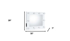 26" White Finish Accent Mirror