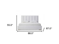 King Size White Upholstered Velvet Bed Frame
