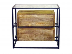 28" Natural Two Drawer Nightstand