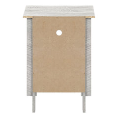 24" Gray Faux Wood Nightstand With Storage