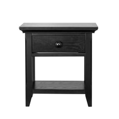 24" Black One Drawer Nightstand