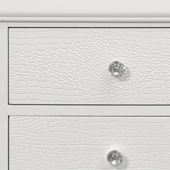 24" White Shagreen Two Drawer Solid Wood Nightstand