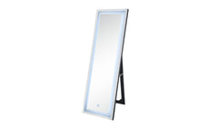 60" Mirrored & Faux Diamonds Lighted Cheval Standing Mirror