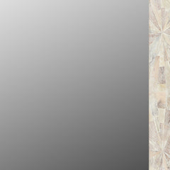 46" White Solid Wood Geometric Starburst Framed Accent Mirror