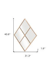 Gold Diamond Steel Framed Accent Mirror