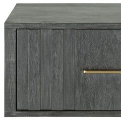 12" Gray Low One Drawer Nightstand