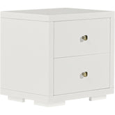 19" White Two Drawer Nightstand