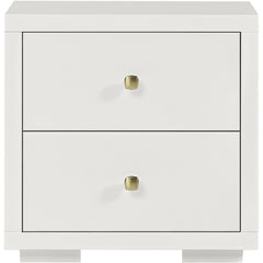 19" White Two Drawer Nightstand
