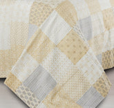 Cream Knitted Cotton Geometric Throw