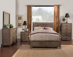 60" Gray Solid Wood Six Drawer Double Dresser