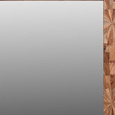 46" Brown Solid Wood Geometric Starburst Framed Accent Mirror
