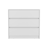 33" White Three Drawer Dresser