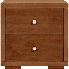 19" Walnut Two Drawer Nightstand