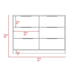 16" Black Four Drawer Dresser