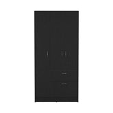 32" Brown and Black Four Drawer Dresser