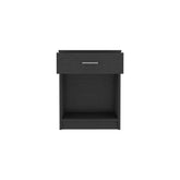 22" Black One Drawer Faux Wood Nightstand