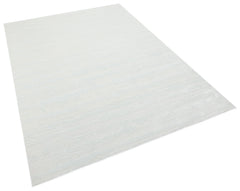 10' White Abstract Washable Non Skid Area Rug