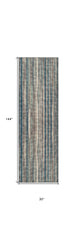 12' Brown and Beige Ombre Hand Tufted Runner Rug