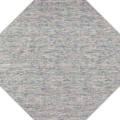 10' Blue and Ivory Octagon Wool Hand Loomed Area Rug