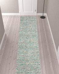 12' Green and Ivory Wool Hand Loomed Runner Rug