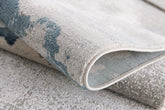 10' Blue and Gray Abstract Washable Non Skid Area Rug